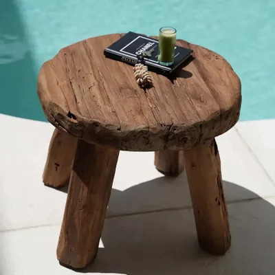 Other tables - The Marabunta Rustic Side Table - Natural - BAZAR BIZAR LIVING