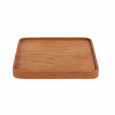 Assiettes au quotidien - L'Assiette Teak Square - Naturel - S - BAZAR BIZAR LIVING