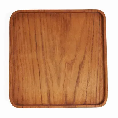 Assiettes au quotidien - L'Assiette Teak Square - Naturel - M - BAZAR BIZAR LIVING