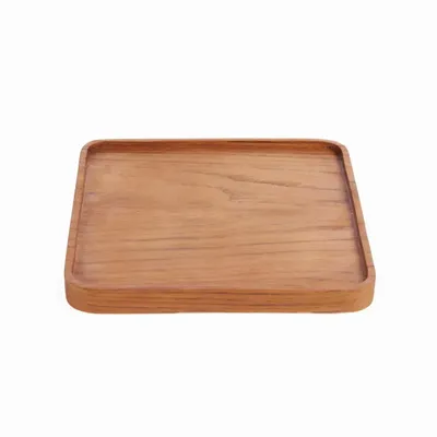 Assiettes au quotidien - L'Assiette Teak Square - Naturel - M - BAZAR BIZAR LIVING