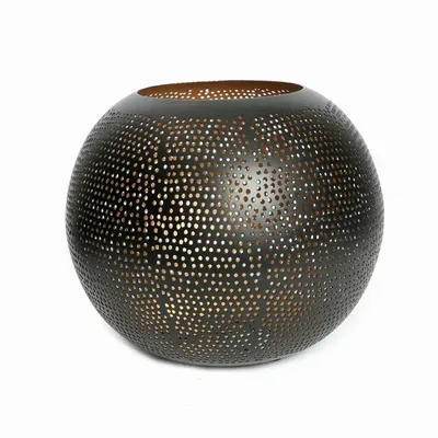 Candles - The Pierced Ball - Black Gold - L - BAZAR BIZAR LIVING