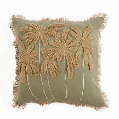 Fabric cushions - The Tropical Breeze Cushion Cover - Forest Green - BAZAR BIZAR LIVING