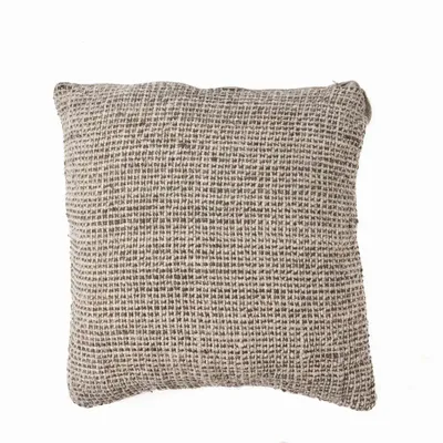 Fabric cushions - The Linen Grain Cushion Cover - Natural Black - BAZAR BIZAR LIVING