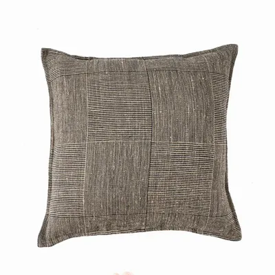 Fabric cushions - The Bloc Party Cushion Cover - Black Natural - 50x50 - BAZAR BIZAR LIVING