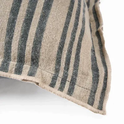 Fabric cushions - The Nordic Stripe Cushion Cover - Natural Black - 50x50 - BAZAR BIZAR LIVING