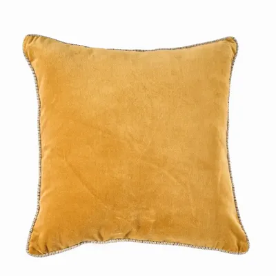 Fabric cushions - The Velvet Crush Cushion Cover - Mustard - 50x50 - BAZAR BIZAR LIVING