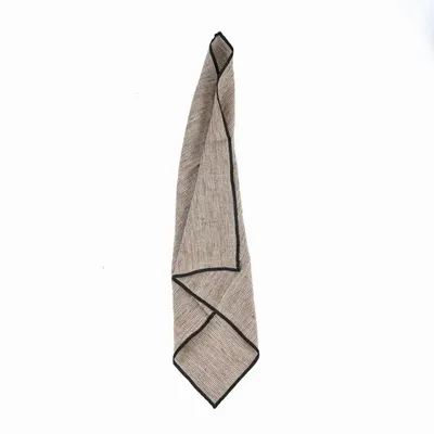 Serviettes - La Serviette Code Lin - Naturel Noir - 45x45 - BAZAR BIZAR LIVING