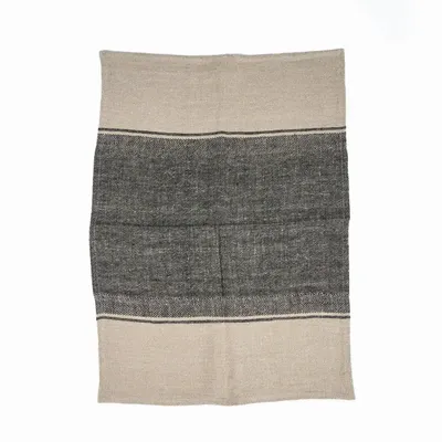 Torchons - Le Torchons Linen Moody - Noir Naturel - 50x70 - BAZAR BIZAR LIVING
