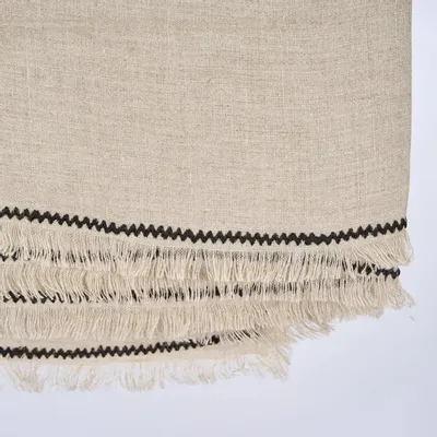 Nappes - La Nappe Tuscany - Noir Naturel - 150x300 - BAZAR BIZAR LIVING