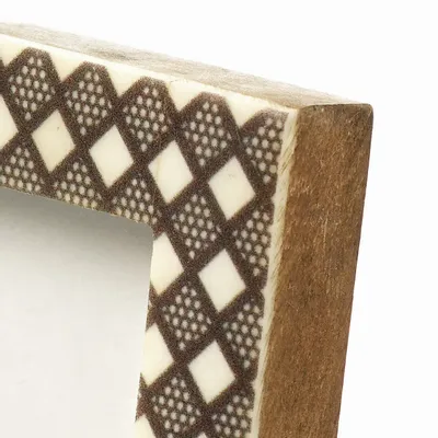 Frames - The Diamond Cut Frame - White Brown - 5x7 - BAZAR BIZAR LIVING