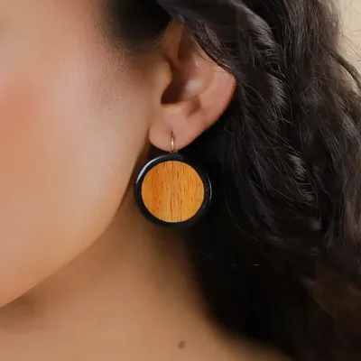 Bijoux - Boucles d'oreilles petites dormeuses rondes - Cannelle - NATURE BIJOUX