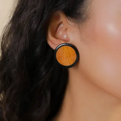 Jewelry - Small round post earrings - Cannelle - NATURE BIJOUX