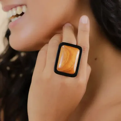 Jewelry - Rectangle ring T58 - Cannelle - NATURE BIJOUX