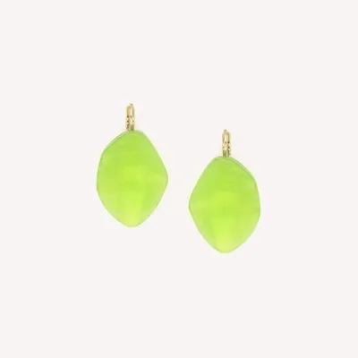 Bijoux - Boucles d'oreilles dormeuses vert agrume - Combava - NATURE BIJOUX