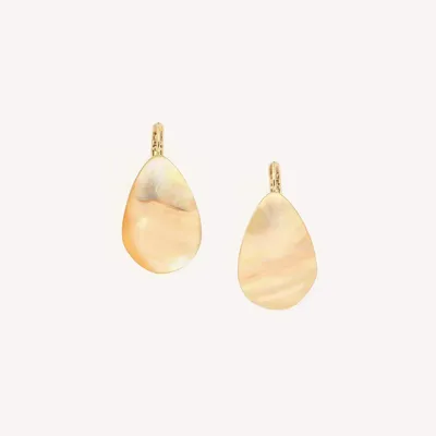 Jewelry - Small french hook earrings yellow MOP petal - Fioria - NATURE BIJOUX