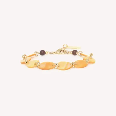Jewelry - Adjustable bracelet yellow MOP petal - Fioria - NATURE BIJOUX