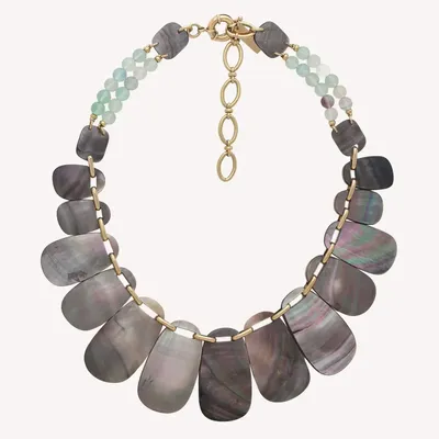 Jewelry - Black lip plastron necklace - Fluorite - NATURE BIJOUX