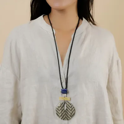 Bijoux - Collier long pendentif - Madam Bogolan - NATURE BIJOUX