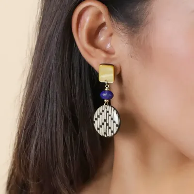 Jewelry - 3 elements earrings - Madam Bogolan - NATURE BIJOUX