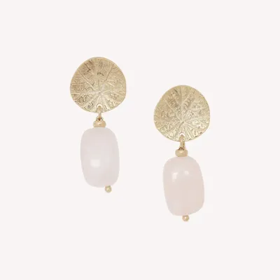 Bijoux - Boucles d'oreilles poussoir quartz rose - Minerama - NATURE BIJOUX