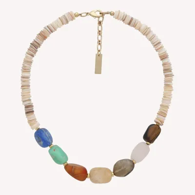 Bijoux - Collier court 7 pierres - Minerama - NATURE BIJOUX