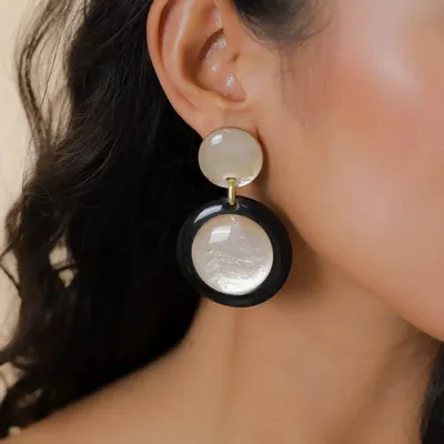 Bijoux - Boucles d'oreilles clips grand modèle 2 ronds - Saint Honore - NATURE BIJOUX