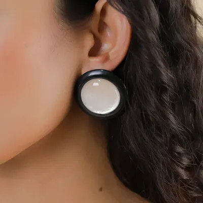 Bijoux - Boucles d'oreilles poussoir rondes - Saint Honore - NATURE BIJOUX