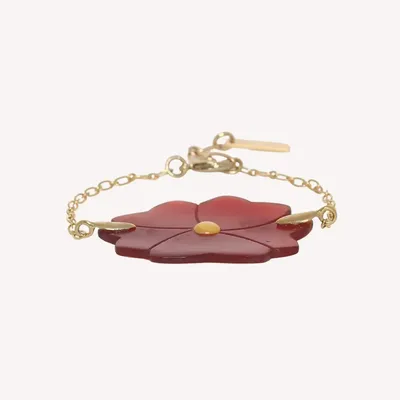 Jewelry - Adjustable red flower bracelet - Son Jardin - NATURE BIJOUX