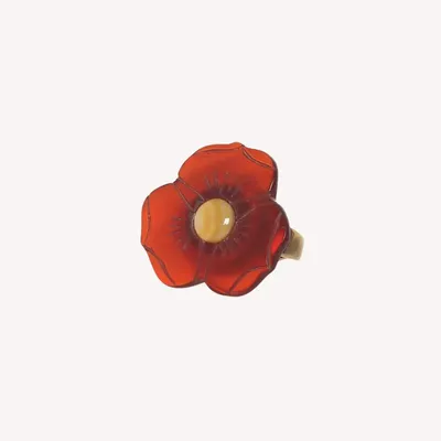 Jewelry - Adjustable small red flower ring - Son Jardin - NATURE BIJOUX