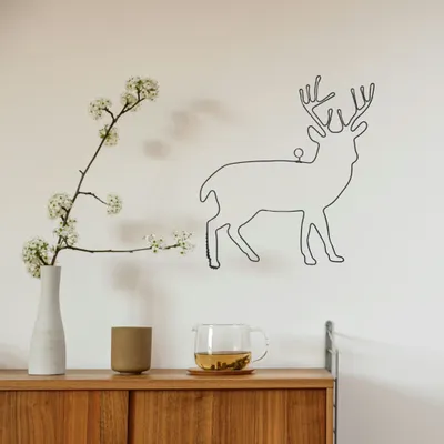 Autres décorations murales - Décoration Murale en Fil de Fer "Cerf" - à punaiser - Bijoux de Mur - BIJOUX DE MUR