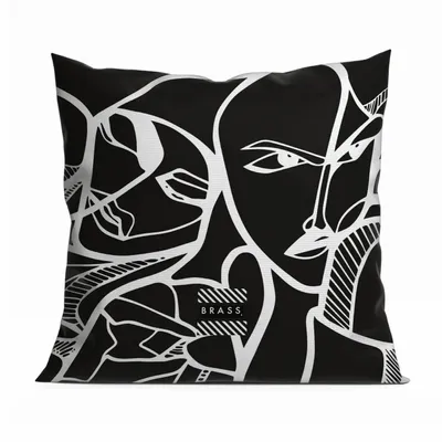 Tissus pour extérieurs - Coussin d'extérieur Black Elongi 60 x 60 - Design by BRASS - ARTDECORIS
