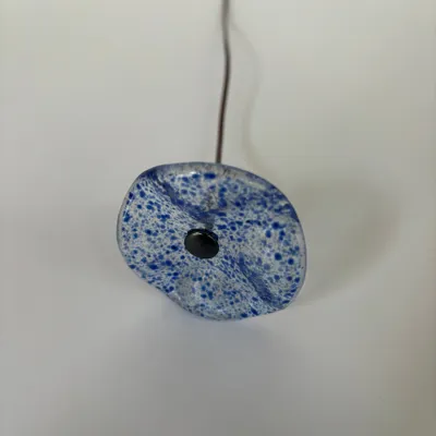 Floral decoration - Glass Flower For Outside In Transparent-D.Blu-L.Blue, flexi - CARNEOL GLASS