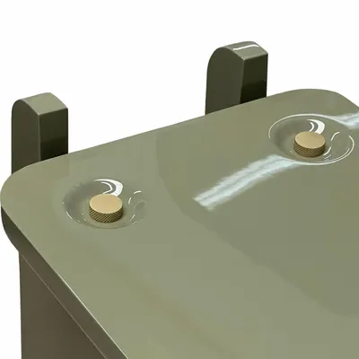 Consoles - Console Ipanema en bois laqué vert brillant et détails en laiton - DUISTT