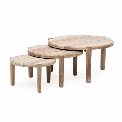 Lawn tables - Coffee Table Floor set of 3 - GOMMAIRE