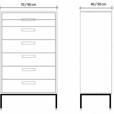 Chests of drawers - Made-to-measure Chest of drawers model Cosmopol. 7 drawers - JL STUDIO