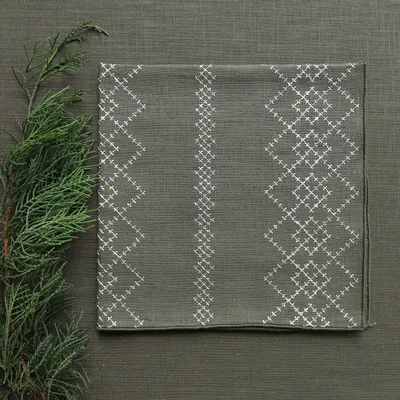 Table linen - Linen Napkin | LOSANGA Forest green - GIARDINO SEGRETO