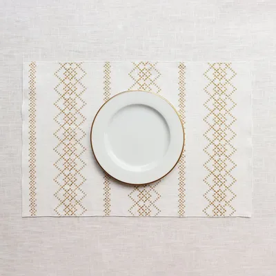 Table linen - Linen Placemat | LOSANGA Gold - GIARDINO SEGRETO