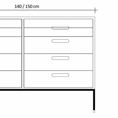 Chests of drawers - Made-to-measure Double chest of drawers model Cosmopol CD10P - JL STUDIO