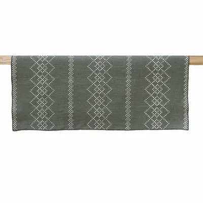 Table linen - Linen Table Runner | LOSANGA Forest green - GIARDINO SEGRETO