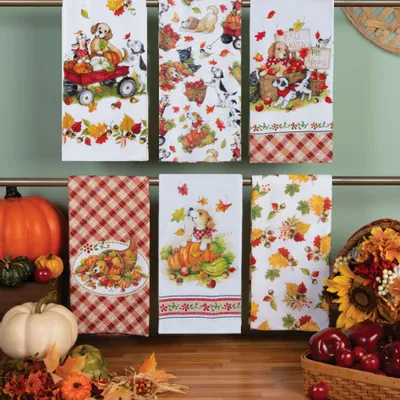 Design textile et surface - série linge de cuisine Fall puppies - KARENA INTERNATIONAL