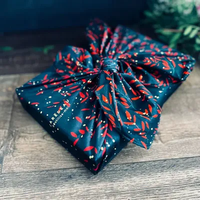 Gifts - " My Mistletoe Garden” - Size M 55x55cm - CARÉDEAU PAPIER CADEAU RÉUTILISABLE