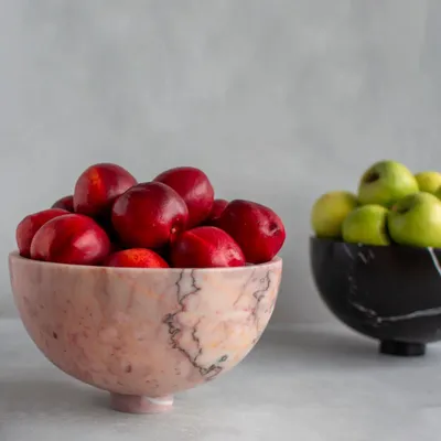 Bowls - PINK MARBLE FRUIT BOWL - KIWANO CONCEPT