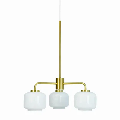 Plafonniers - Lustre Arp opale/laiton à 3 bras - DYBERG LARSEN