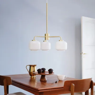 Plafonniers - Lustre Arp opale/laiton à 3 bras - DYBERG LARSEN