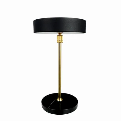Lampes de table - Lampe de table rechargeable LED MOONLIGHT noire, laiton, marbre - DYBERG LARSEN