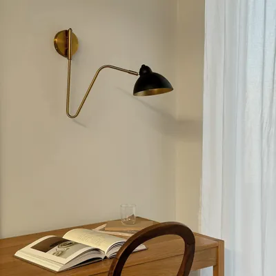 Wall lamps - Futura wall lamp with brass arm - DYBERG LARSEN