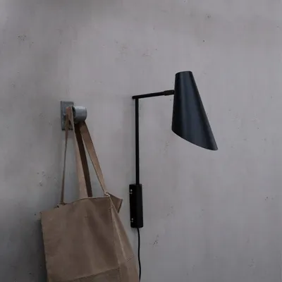 Wall lamps - Cale black wall lamp w/ rod - DYBERG LARSEN