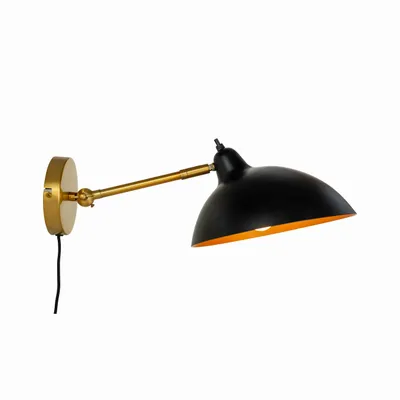 Wall lamps - Futura black/ brass wall lamp - DYBERG LARSEN