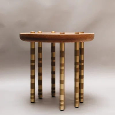 Night tables - Ipanema brass side table in Natural Oak - DUISTT