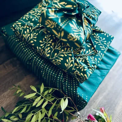 Gifts - Furoshiki packaging 3 pieces in 1 Recycled Cotton Beauty Family Pack - CARÉDEAU PAPIER CADEAU RÉUTILISABLE